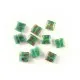 10x Grüne Millefiori Perlen quadratisch 8 x 8 mm - Leisure-Beads DIY