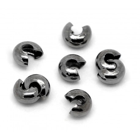 Leisure-Beads - 20 gunmetal Kaschierperlen 3mm Cover Crimp Perlen - Schmuckzubehör