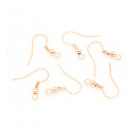 Leisure-Beads - 10x Rosegoldfarben Ohrfedern 19x18mm Ohrhaken - Schmuckzubehör Ohrringe