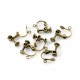 6 Stück / 3 Paar bronze Ohrclips ca. 17x14mm zum Clippen und Drehen bronzefarben - Schmuckzubehör zum Ohrclips selbermachen