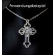 1x großes Kreuz Kruzifix Anhänger silberfarben Schmuckanhänger ca. 53x33mm - Schmuckzubehör