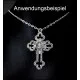 1x großes Kreuz Kruzifix Anhänger silberfarben Schmuckanhänger ca. 53x33mm - Schmuckzubehör - Leisure-Beads DIY