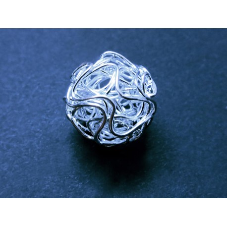 Leisure-Beads - 1x Draht Metallperle 16mm hellsilberfarben Spacer - Schmuckzubehör Metallperle