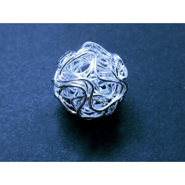 1x Draht Metallperle 16mm hellsilberfarben Spacer - Schmuckzubehör Metallperle - Leisure-Beads DIY