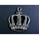 1x große Krone Anhänger ca. 34x29mm silberfarben Schmuckanhänger - Schmuckzubehör - Leisure-Beads DIY