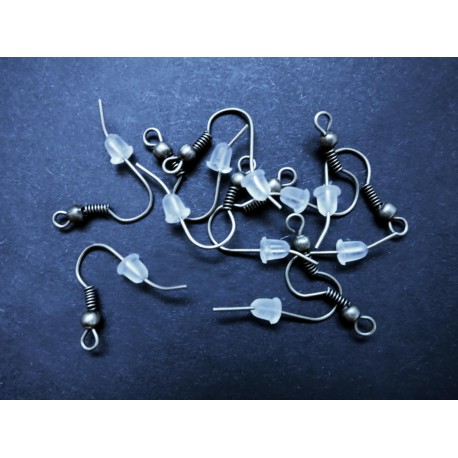 Leisure-Beads - 10x bronzefarben Ohrfedern 19x20mm mit Stopper - Schmuckzubehör zum Ohrringe selbermachen