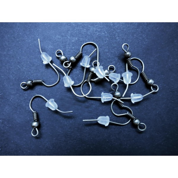 10x bronzefarben Ohrfedern 19x20mm mit Stopper - Schmuckzubehör zum Ohrringe selbermachen - Leisure-Beads DIY
