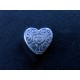 1x Metallherz Perle ca. 10x11mm silberfarben Spacer - Schmuckzubehör Metallperlen