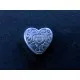 1x Metallherz Perle ca. 10x11mm silberfarben Spacer - Schmuckzubehör Metallperlen - Leisure-Beads DIY