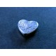 1x Metallherz Perle ca. 10x11mm silberfarben Spacer - Schmuckzubehör Metallperlen
