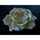 1x große elfenbeifarbene Rose Anhänger ca. 48x15mm Resin cremefarbener Schmuckanhänger - Schmuckzubehör