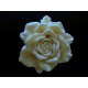 1x große elfenbeifarbene Rose Anhänger ca. 48x15mm Resin cremefarbener Schmuckanhänger - Schmuckzubehör