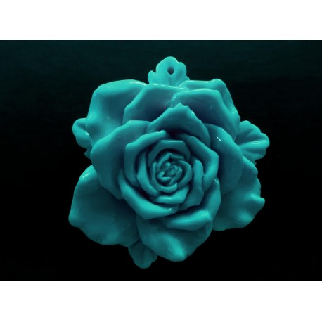 Leisure-Beads - 1x mintfarbene Rose Anhänger 48x15mm mintfarbener Schmuckanhänger - Schmuckzubehör