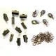 10 bronze Bandklemmen 16mm + 5 Karabiner + 20 Biegeringe als Schmuckzubehör Set für Halsbänder - bronze Schmuckzubehör Set - Leisure-Beads DIY