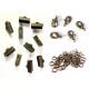 10 bronzefarbene Bandklemmen 16mm + Karabiner + Biegeringe - Schmuckzubehör Set