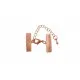 1x 20mm Bandklemme rose goldfarben Verschluss mit Karabiner und Kette rose goldfarben - rose goldfarben Schmuckzubehör - Leisure-Beads DIY