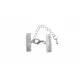 1x 20mm Bandklemme silber Verschluss mit Karabiner und Kette silberfarben - Schmuckzubehör - Leisure-Beads DIY