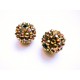 1x Topaz AB Shamballa 14x16mm Strassperle mit AB-Effekt - Schmuckzubehör Shamballa