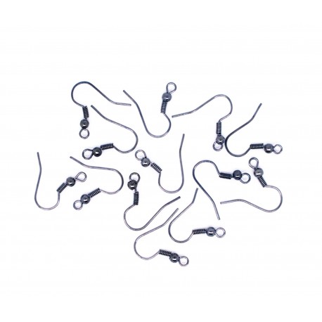 Leisure-Beads - 10x gunmetal Ohrfedern 19x18mm gunmetal Ohrhaken - Gunmetal Schmuckzubehör zum Ohrringe selbermachen