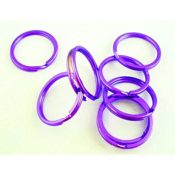 Lila Schlüsselring 25x2mm Ring violett stabil und schlicht - Schlüsselanhänger selber machen - Leisure-Beads DIY