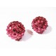 1x Fuchsia Shamballa 16x18mm Strassperle transluzent - Schmuckzubehör Shamballa