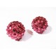 1x Fuchsia Shamballa 16x18mm Strassperle transluzent - Schmuckzubehör Shamballa