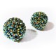 1x grüne Shamballa 20x22mm Strassperle AB-Effekt - Schmuckzubehör Shamballa