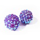 1x lila Shamballa 16x18mm Strassperle AB-Effekt - Schmuckzubehör Shamballa