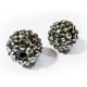 1x schwarz-silber Shamballa 16x18mm silber Strass Perle - Schmuckzubehör Shamballa