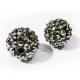 1x schwarz-silber Shamballa 16x18mm silber Strass Perle - Schmuckzubehör Shamballa - Leisure-Beads DIY