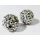 1x silber Shamballa 14x16mm silber Strass Perle - Schmuckzubehör Shamballa - Leisure-Beads DIY