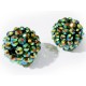 1x vitrailgrüne Shamballa 16x18mm Strassperle AB-Effekt - Schmuckzubehör Shamballa