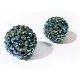 1x blaue Shamballa 18x20mm Strassperle AB-Effekt - Schmuckzubehör Shamballa - Leisure-Beads DIY