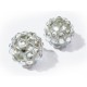 1x hellsilberfarben Shamballa 12x14mm Strassperle transparent- Schmuckzubehör Shamballa