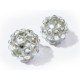 1x hellsilberfarben Shamballa 12x14mm Strassperle transparent- Schmuckzubehör Shamballa