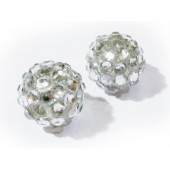 1x hellsilberfarben Shamballa 12x14mm Strassperle transparent- Schmuckzubehör Shamballa