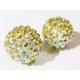 1x champagner Shamballa 16x18mm Strassperle transparent mit AB-Effekt - Schmuckzubehör Shamballa