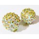 1x champagner Shamballa 16x18mm Strassperle transparent mit AB-Effekt - Schmuckzubehör Shamballa