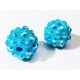 1x hellblaue Shamballa 12x14mm Strassperle AB-Effekt - Schmuckzubehör Shamballa