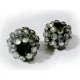 1x schwarz silber Shamballa 12x14mm Strassperle halbtransparent- Schmuckzubehör Shamballa - Leisure-Beads DIY