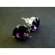 2 Stück / 1 Paar amethyst Strass Ohrstecker mit Öse Strassstein Durchmesser ca. 8mm - Schmuckzubehör zum Ohrringe selbermachen