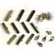 10 bronze Bandklemmen 30mm + 5 Karabiner + 20 Biegeringe als Schmuckzubehör Set für Halsbänder - bronze Schmuckzubehör Set
