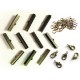 10 bronzefarbene Bandklemmen 30mm + Karabiner + Biegeringe - Schmuckzubehör Set