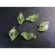 5x hellgrünes Acryl Blatt ca. 18x11mm transparent Schmuckanhänger - Acryl Schmuckzubehör