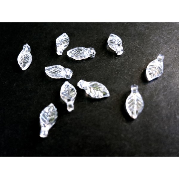 20x transparentes Acrylblatt Anhänger 10x5mm - Acryl Schmuckzubehör - Leisure-Beads DIY