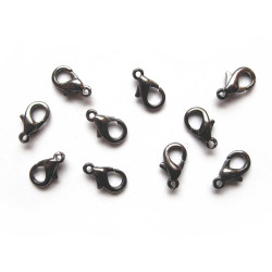 Leisure-Beads - 10x gunmetal Karabinerhaken 10mm - Schmuckzubehör