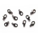 10x gunmetal Karabinerhaken 10mm - Schmuckzubehör