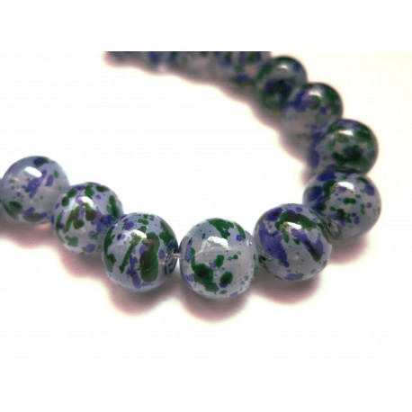 Leisure-Beads - 5 grün violett Opal Glasperlen 12mm bunte Glasperlen - Schmuckzubehör