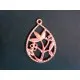 1x rose goldfarben Anhänger mit Blumen ca. 32x21mm rose goldfarben Schmuckanhänger - rose goldfarben Schmuckzubehör - Leisure-Beads DIY