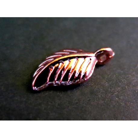 Leisure-Beads - 1x rosegoldfarbener Anhänger Blatt 15x7mm Schmuckanhänger - Schmuckzubehör